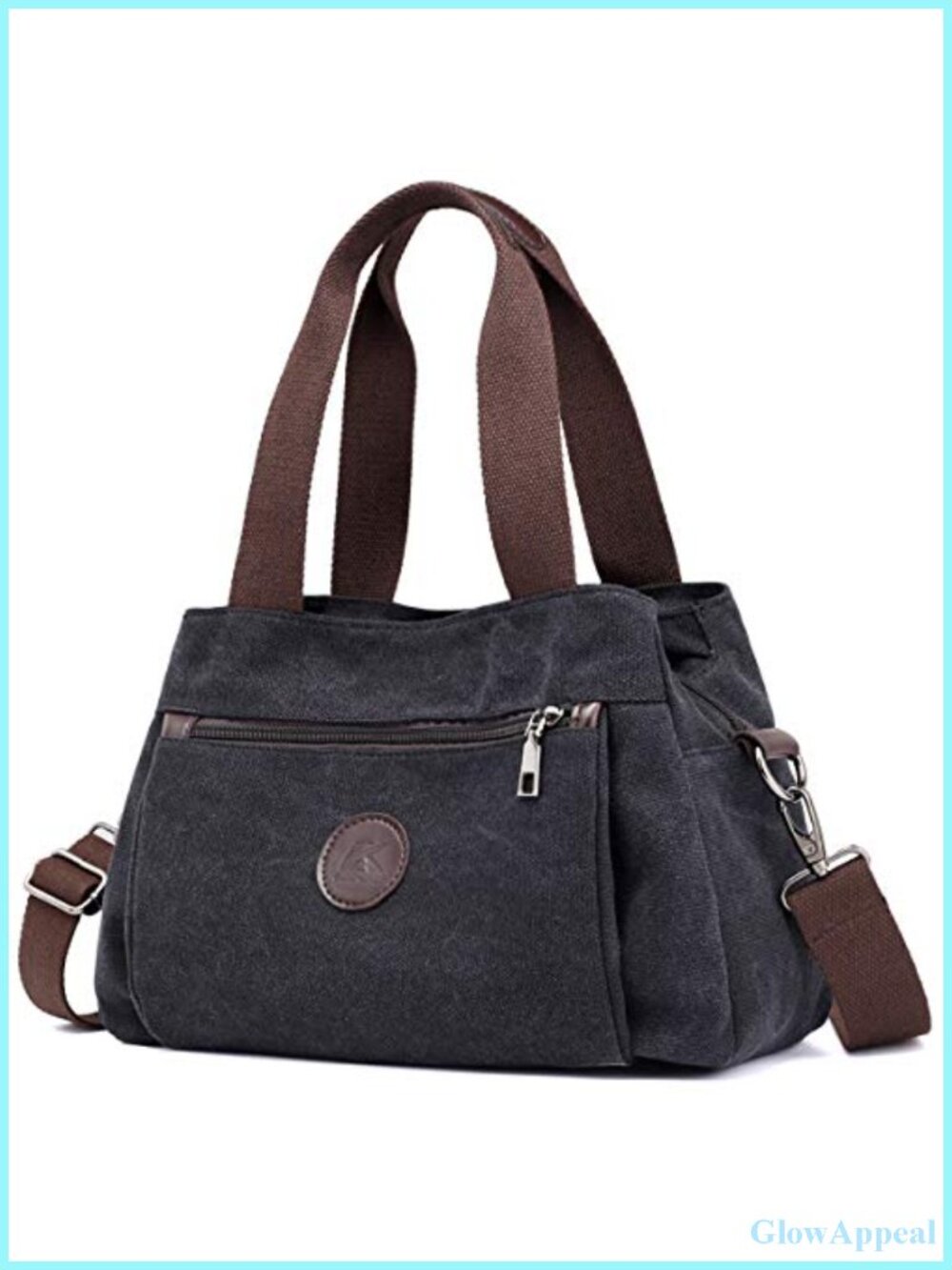 Canvas Hobo Crossbody Bag Women 3 Compartments Adjustable Strap